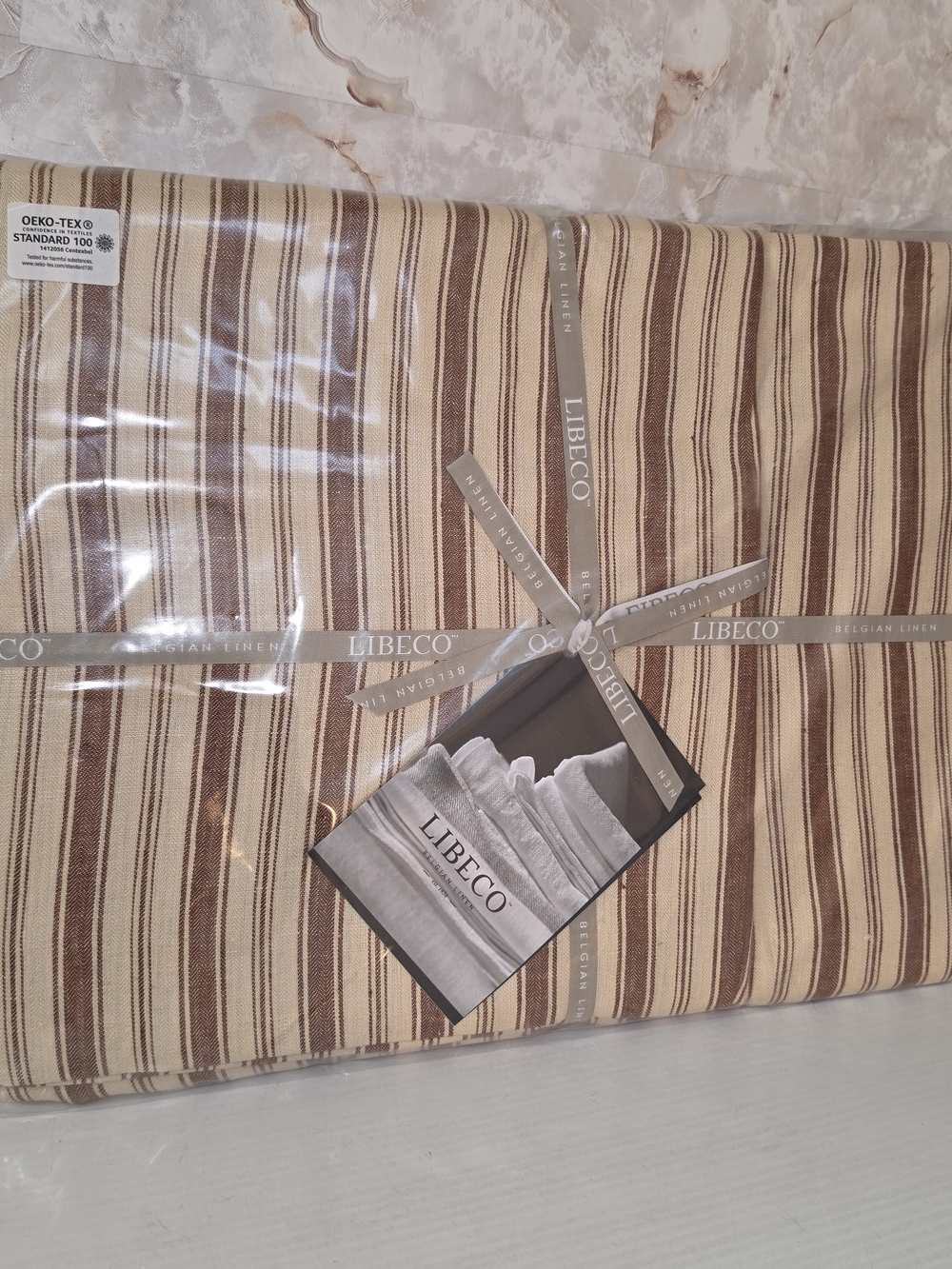 Libeco Belgian Linen Antibes Old Red Striped King Duvet Set